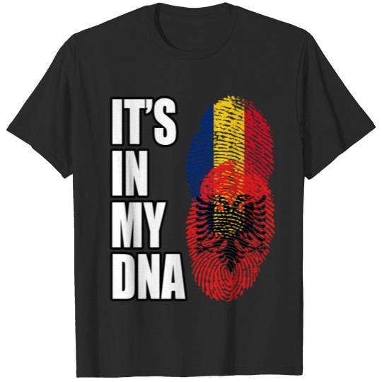 Discover Romanian And Albanian Vintage Heritage DNA Flag T-shirt