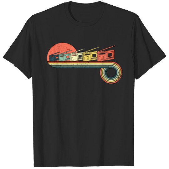 Radio Retro Retro Vintage Sunset Rainbow Color T-shirt