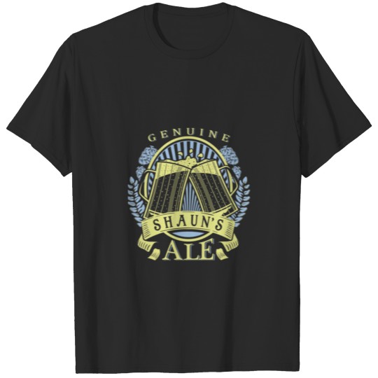 Discover Shaun_s Ale Beer-Lover Name Gift Design T-shirt