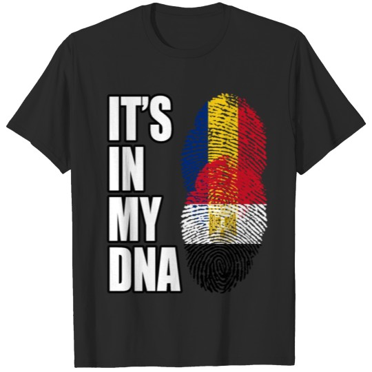 Discover Romanian And Egyptian Vintage Heritage DNA Flag T-shirt