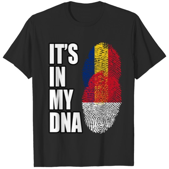 Discover Romanian And Indonesian Vintage Heritage DNA Flag T-shirt