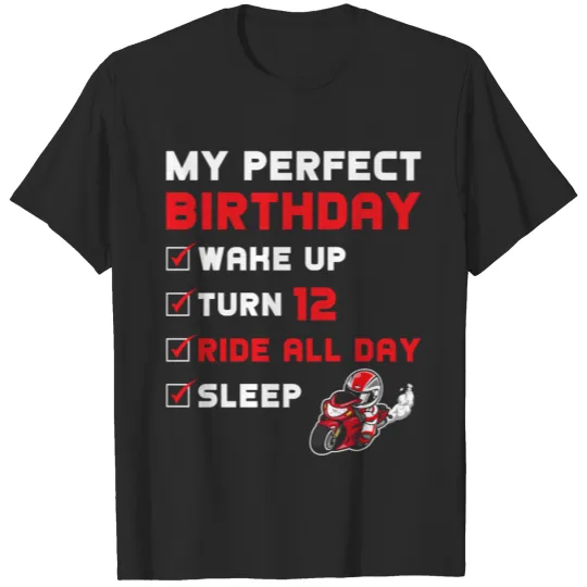 12th Birthday Gift Motorcycle Saying T-shirt