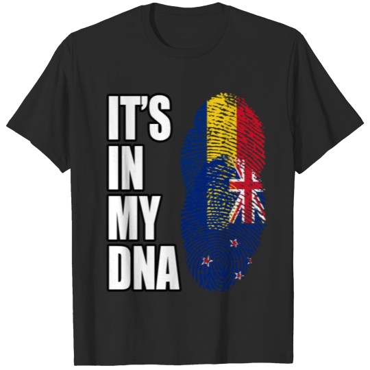 Discover Romanian And New Zealand Vintage Heritage DNA Flag T-shirt