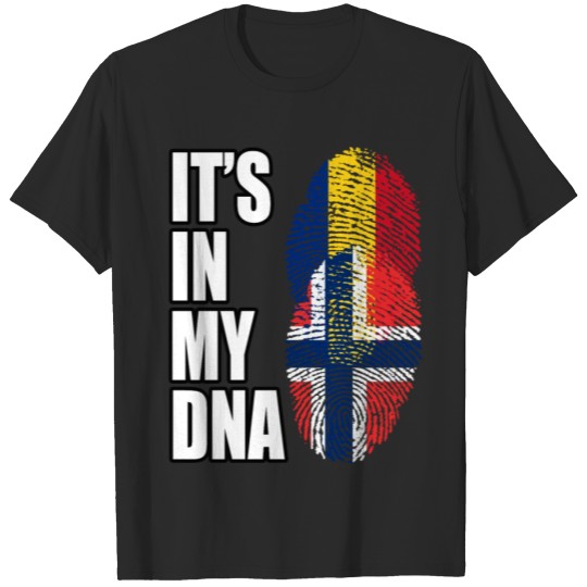 Discover Romanian And Norwegian Vintage Heritage DNA Flag T-shirt