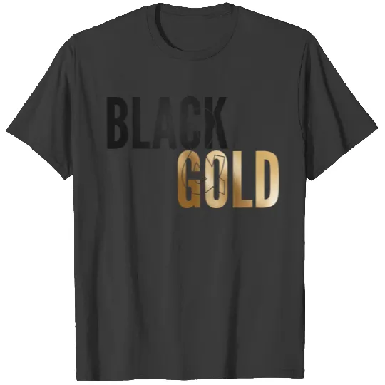 black and gold overlays T-shirt