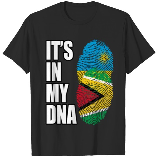 Discover Rwandan And Guyanese Vintage Heritage DNA Flag T-shirt