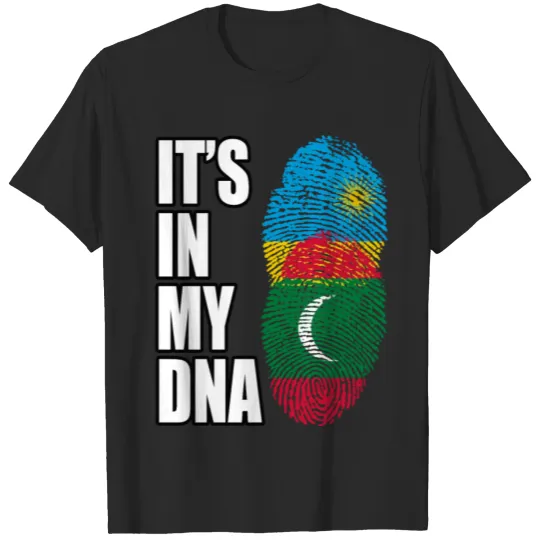 Discover Rwandan And Maldivian Vintage Heritage DNA Flag T-shirt