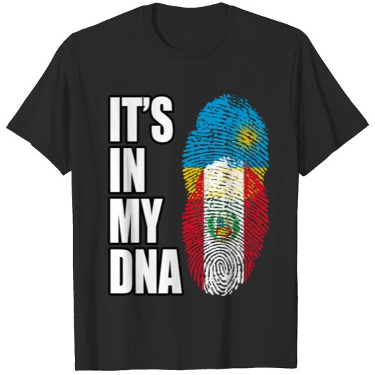Discover Rwandan And Peruvian Vintage Heritage DNA Flag T-shirt