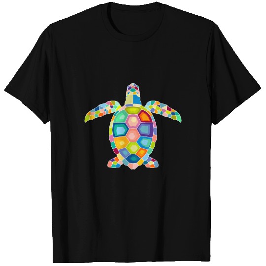 Turtle modern art polygon Pattern T-shirt