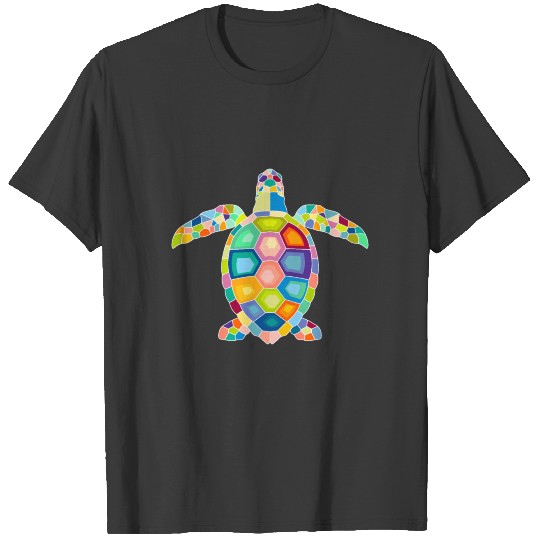 Turtle modern art polygon Pattern T-shirt