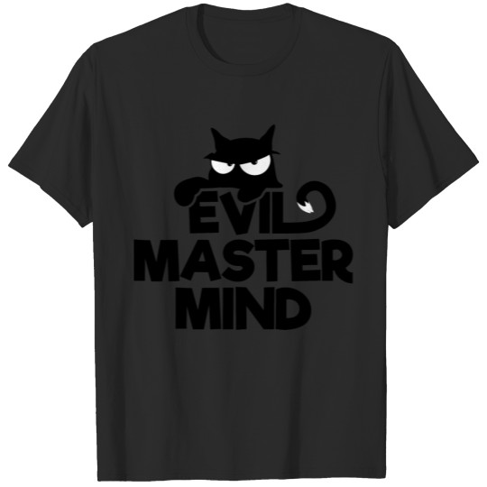 Discover Cute funny cat evil mastermind typography T-shirt
