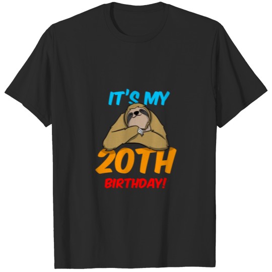 Discover 20th birthday 20 years old sloth T-shirt