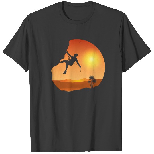 Discover Mountain Climber Hanging by a Rope T-shirt