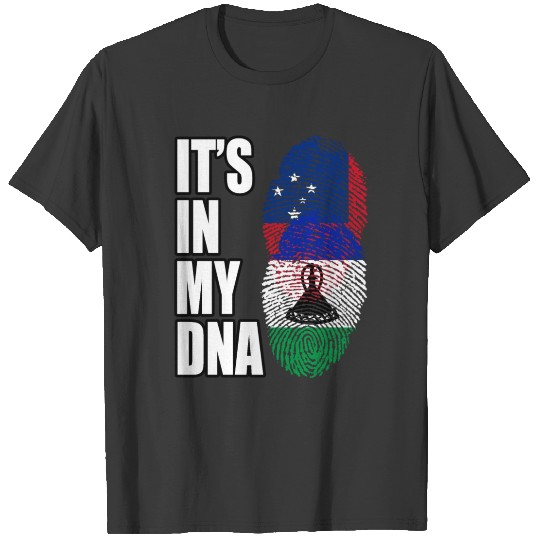 Discover Samoan And Basotho Vintage Heritage DNA Flag T-shirt