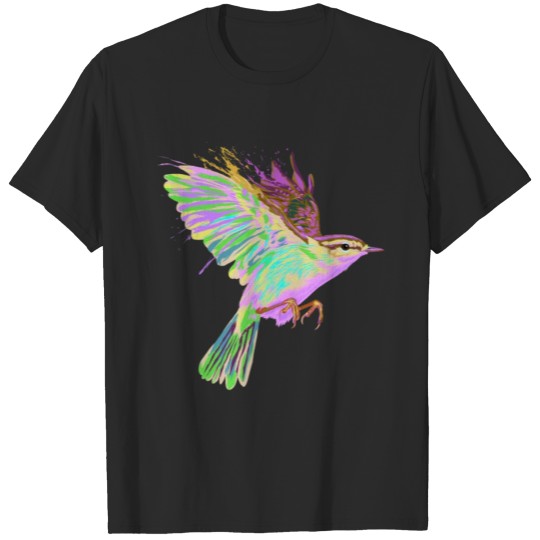 Discover Colorful Splash Flying Bird Warbler T-shirt