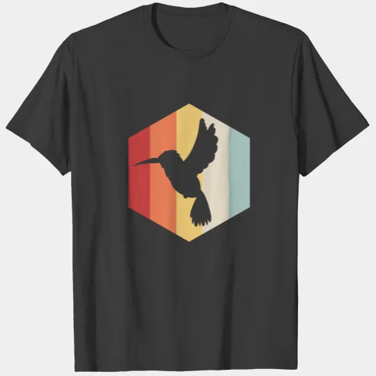 Vintage Silhouette Bird Retro Hummingbird T-shirt