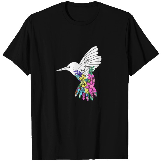 Flower Bird Design Hummingbird T-shirt