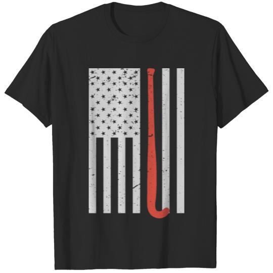 Patriotic Field Hockey American Flag T-shirt