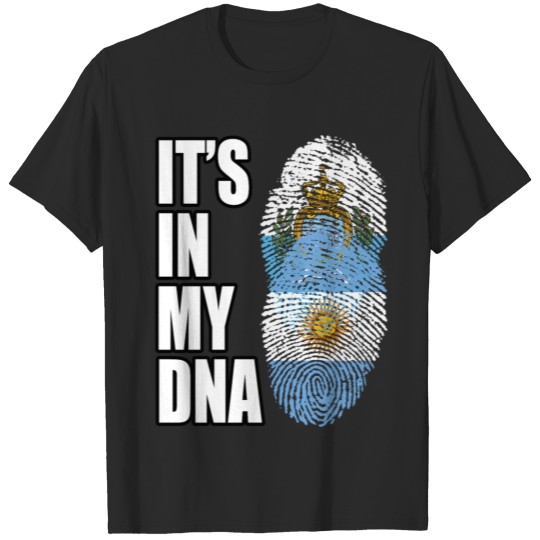 Discover Sammarinesen And Argentinian Vintage Heritage DNA T-shirt