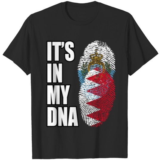 Discover Sammarinesen And Bahraini Vintage Heritage DNA Fla T-shirt