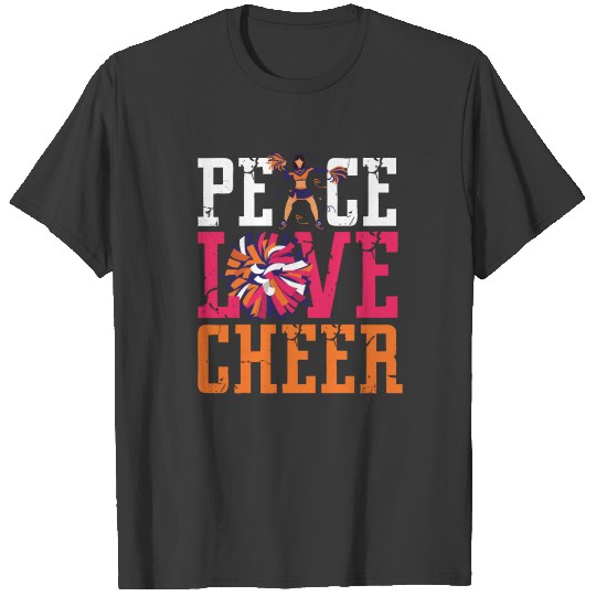 Cheer Cheerleading Peace Love T-shirt