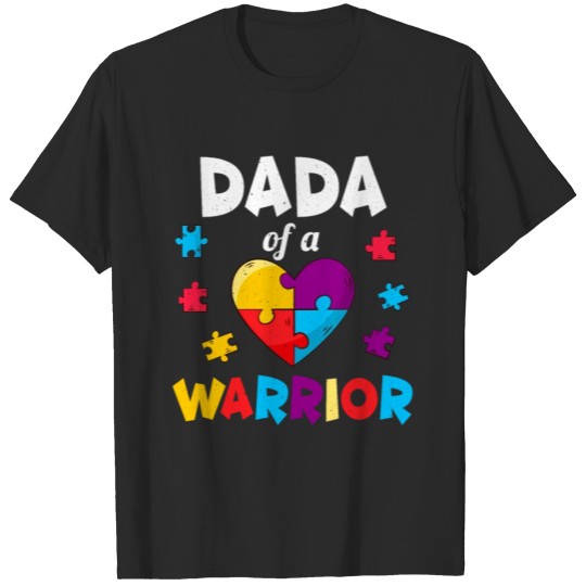Discover Dad Puzzle Warrior Heart Autism Awareness T-shirt