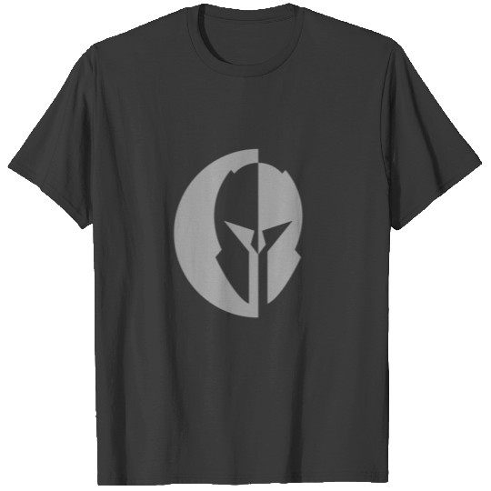 good dark spartan helmet grey T-shirt