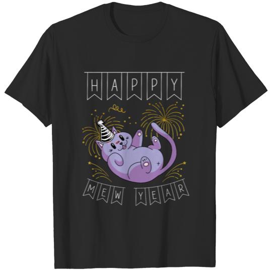 Discover Happy Year Funny Cat Pun Happy New Year Kitten T-shirt