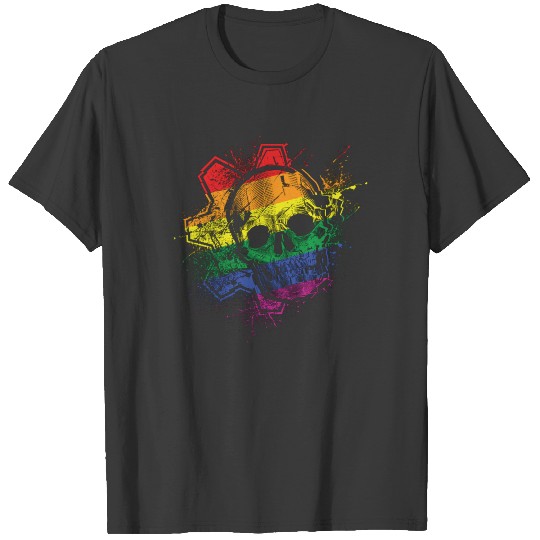LGBT Gear Skull Happy Pride Month Funny Support T-shirt