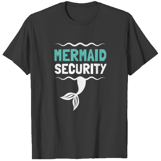 Discover Swimmer Funny Mermann Mermaid Security T-shirt
