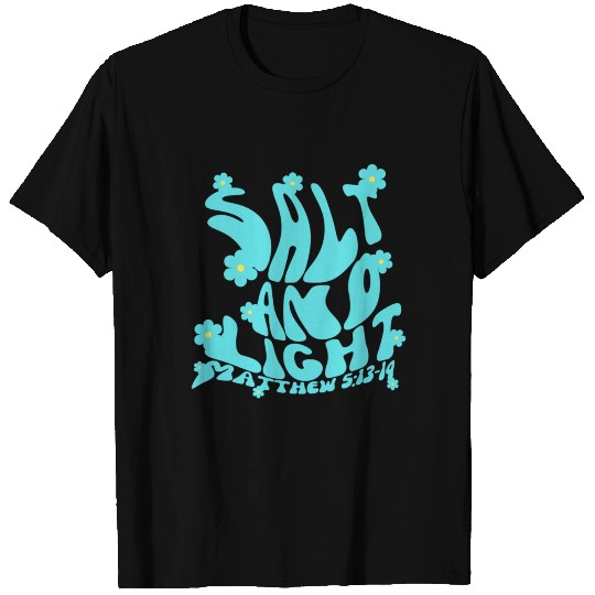 Salt and light Christian Bible verse aqua blue T-shirt