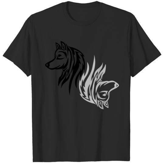 Discover Mirrored wolf tattoo T-shirt