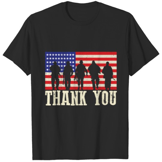 Patriotic American Flag Thank You For Men T Shirt T-shirt