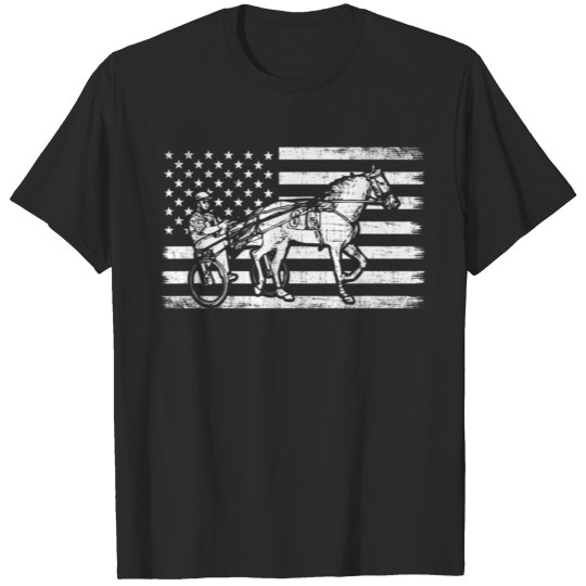 Discover Harness Racing American Flag Horse Harness Racing T-shirt