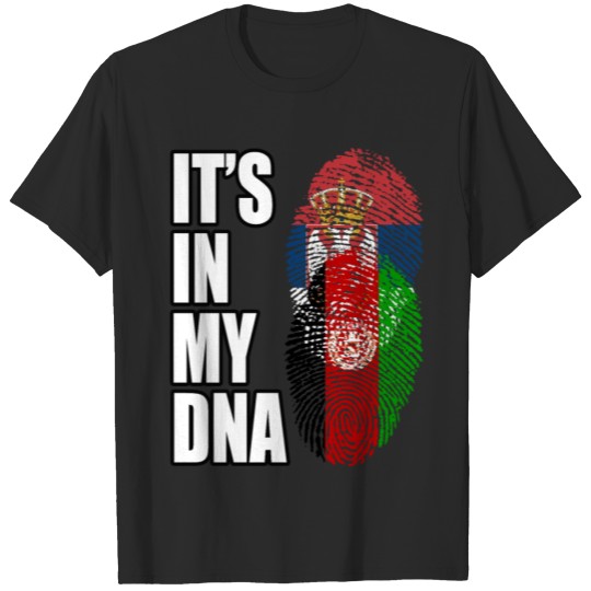 Discover Serbian And Afghanistan Vintage Heritage DNA Flag T-shirt