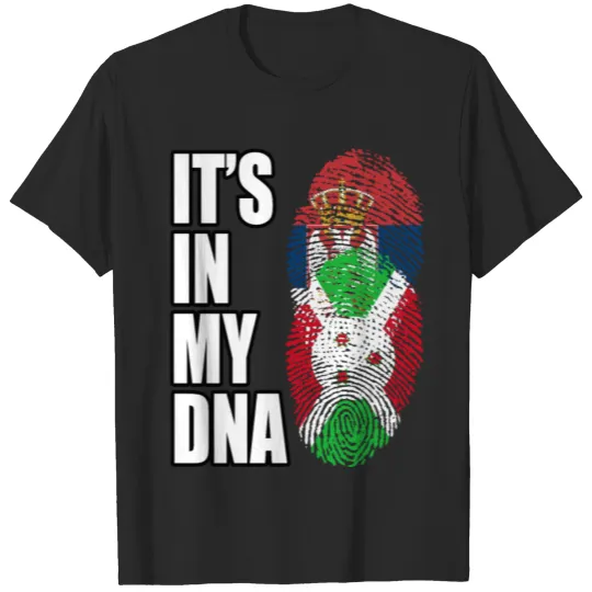 Discover Serbian And Burundian Vintage Heritage DNA Flag T-shirt