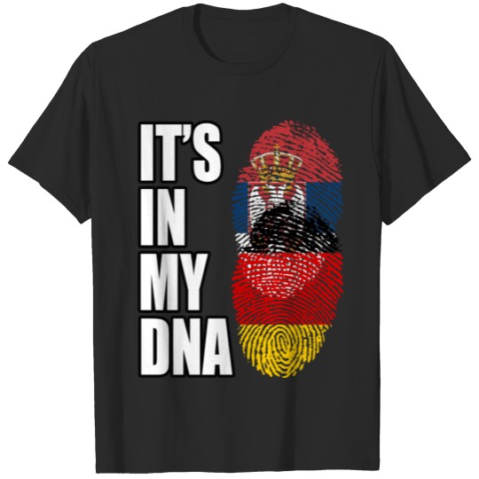 Discover Serbian And German Vintage Heritage DNA Flag T-shirt