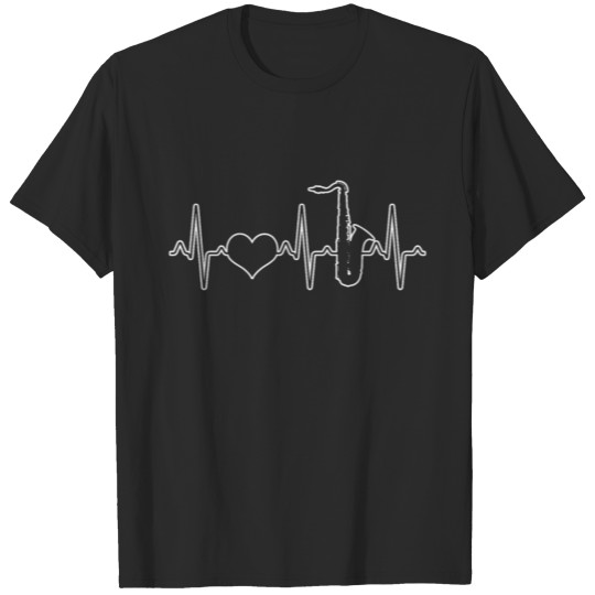 Discover saxophone heartbeat T-shirt