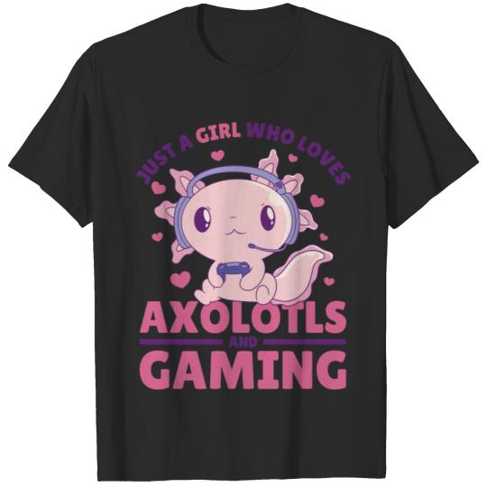 Discover Just A Girl Who Loves Axolotls And Gaming T-shirt
