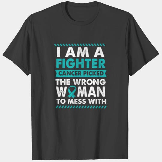 Cancer Picked The Wrong Woman Ovarian Cancer T-shirt