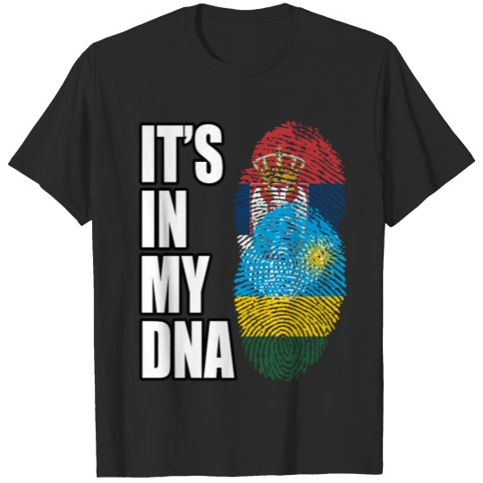 Discover Serbian And Rwandan Vintage Heritage DNA Flag T-shirt