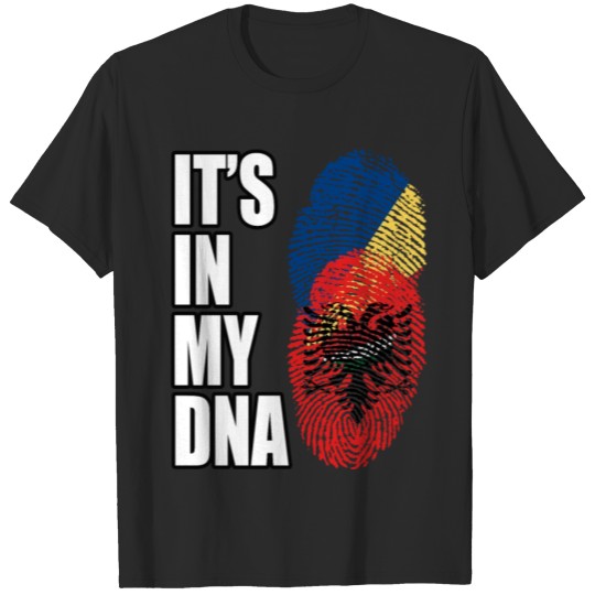 Discover Seychellois And Albanian Vintage Heritage DNA Flag T-shirt