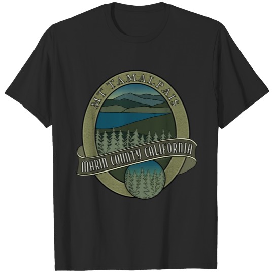 Discover Marin County California Mt Tamalpais Oval Design T-shirt