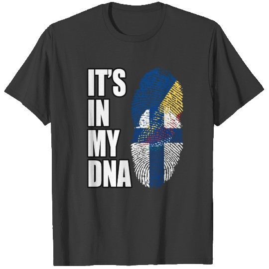 Discover Seychellois And Finland Vintage Heritage DNA Flag T-shirt