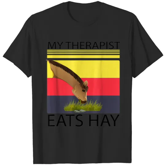 Discover Funny horse lover tee My Therapist Eats Hay Horse T-shirt
