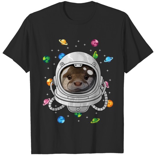 Discover Otter Astronaut Animal Deep In Space Cosmic Univer T-shirt
