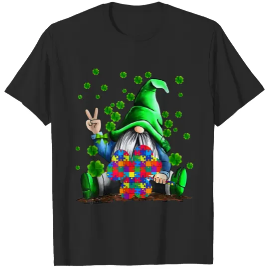 Discover Autism Awareness Gnomes Shamrock Patricks T Shirt T-shirt