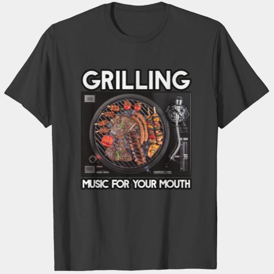 Grilling Music for your Mouth BBQ Season Meats DJ T-shirt