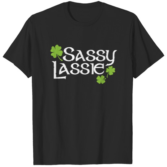 Discover Womens Sassy Lassie Irish Ireland Shamrock St. T-shirt