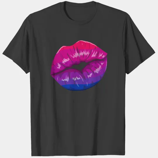Bisexual Bi Pride Flag Kiss Mouth T-shirt